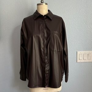 Faux leather Dark Brown Jacket